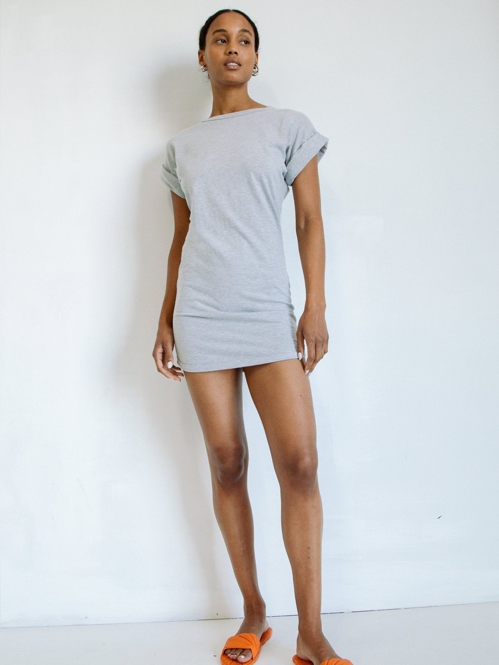 The Line By K Loza T-shirt Dress in Heather Grey